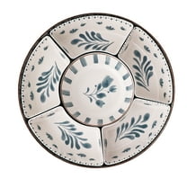 Better Homes & Gardens Bamboo Melamine Chip and Dip Tray, Blue