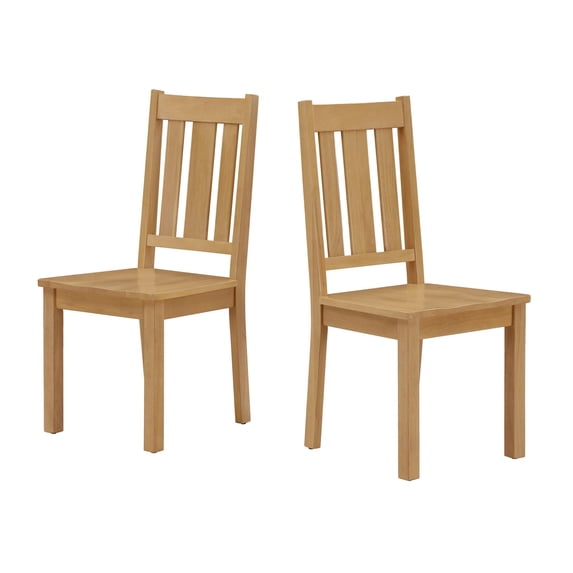 Better Homes & Gardens Bankston Dining Chair, Natural Pine Finish, 2 Pack