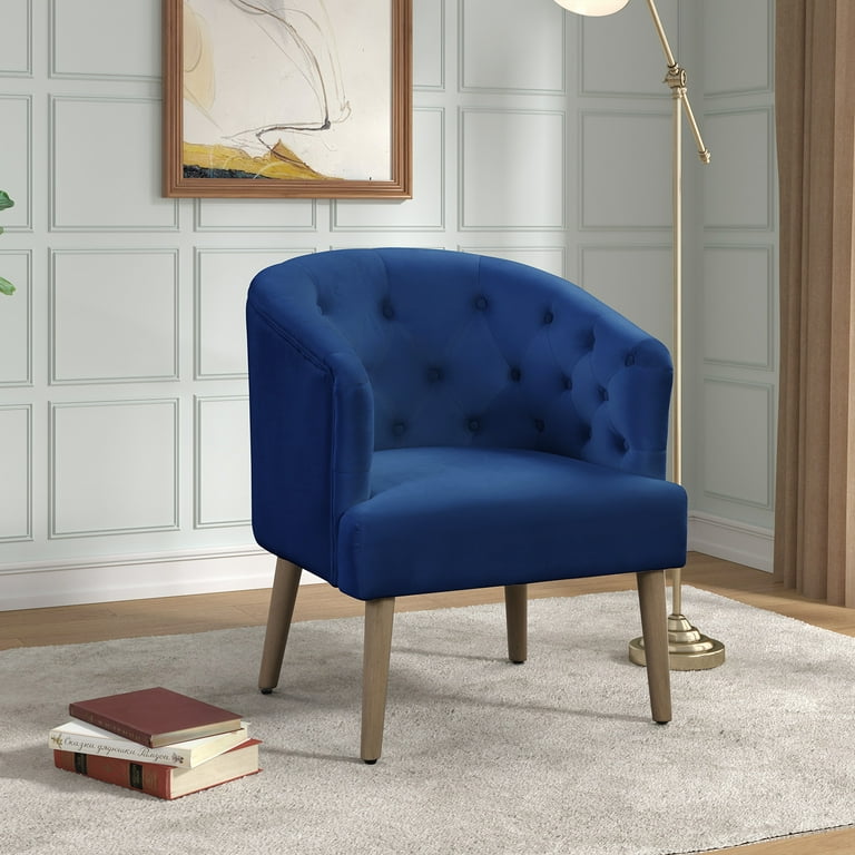 Better Homes Gardens Barrel Accent Chair, Cobalt Blue Velvet