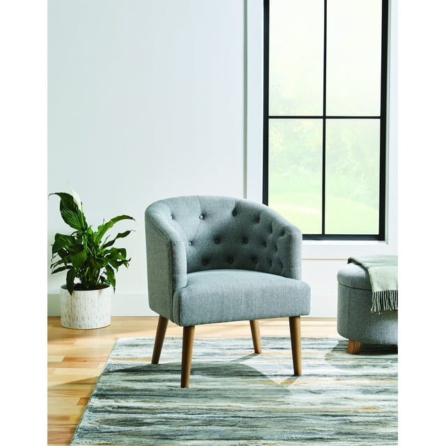 Better Homes & Gardens Barrel Accent Chair, Gray Linen