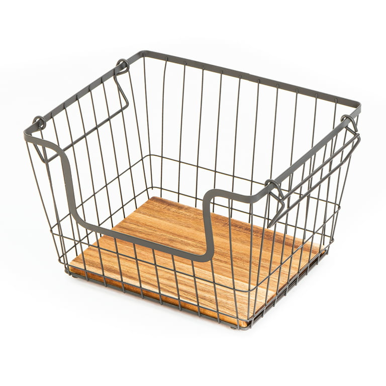 SANNO 14 Large Stackable Baskets Metal Wire Basket, Storage