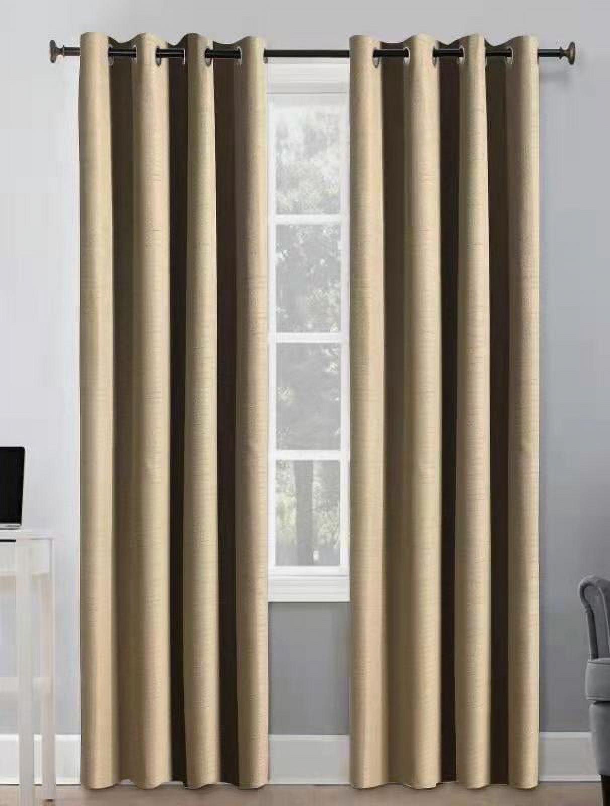 Better Homes & Gardens Basketweave Curtain Panel, 50" x 84", Beige - image 1 of 6