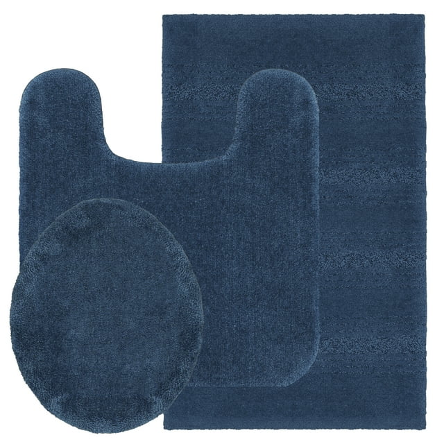 Better Homes & Gardens Bath Rug 3Piece Set, Baltic Blue, ULid