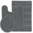 thumbnail image 1 of Better Homes & Gardens Bath Rug 3-Piece Set, Charcoal Gray, U-lid, Contour, 20"x32", 1 of 2