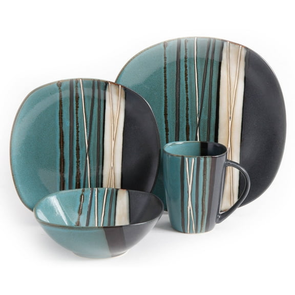 Better Homes & Gardens Bazaar Teal 16-piece Dinnerware Set