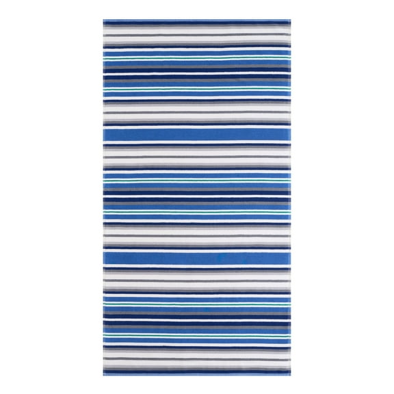 Better Homes & Gardens Beach Collection Sand-Friendly Navy Striped Cotton-Blend Beach Towel