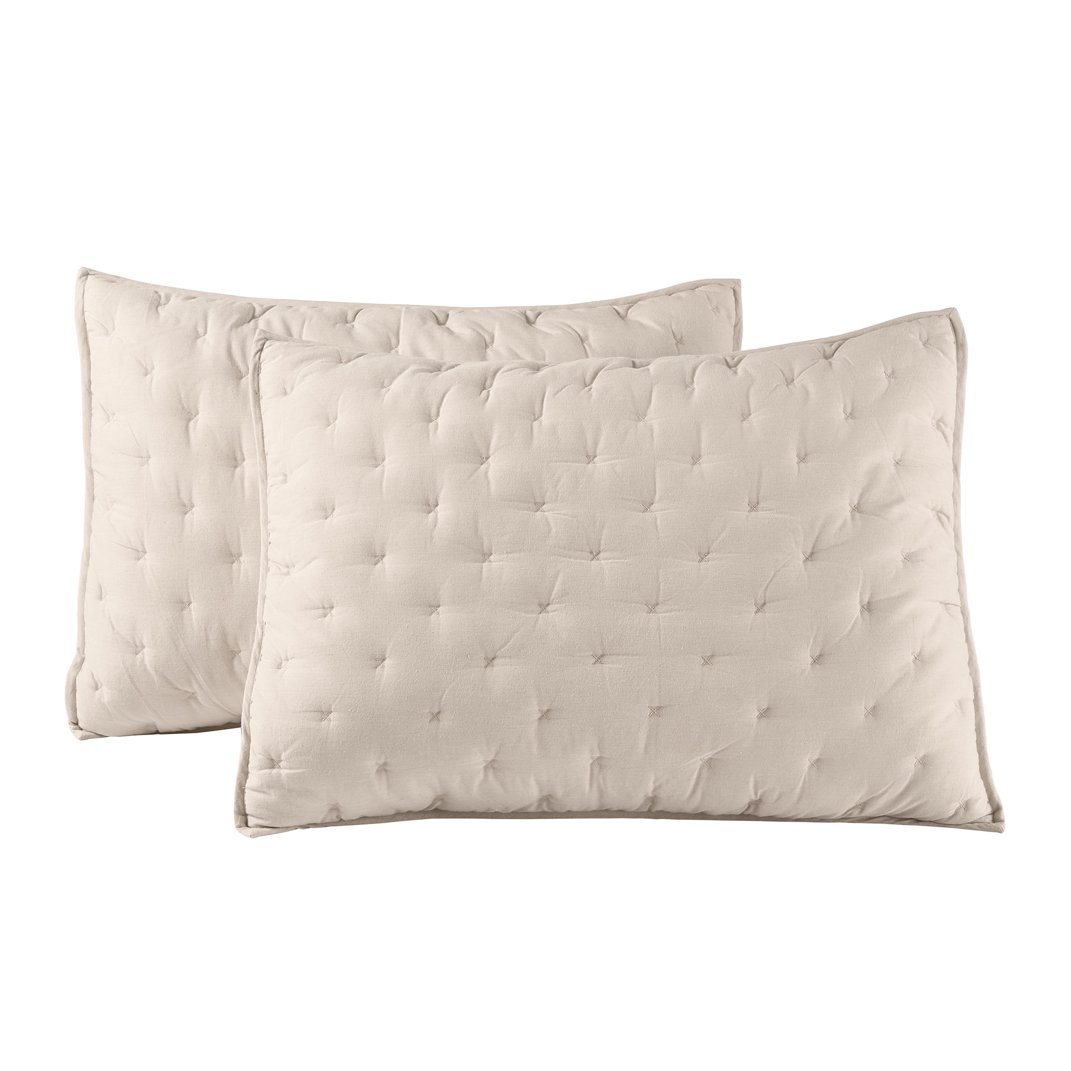Better Homes & Gardens Beige Chambray Pillow Shams, Standard (2 Count)