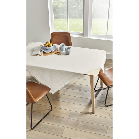 Better Homes & Gardens Beige Fringe Table Cloth Throw - 50"x50"