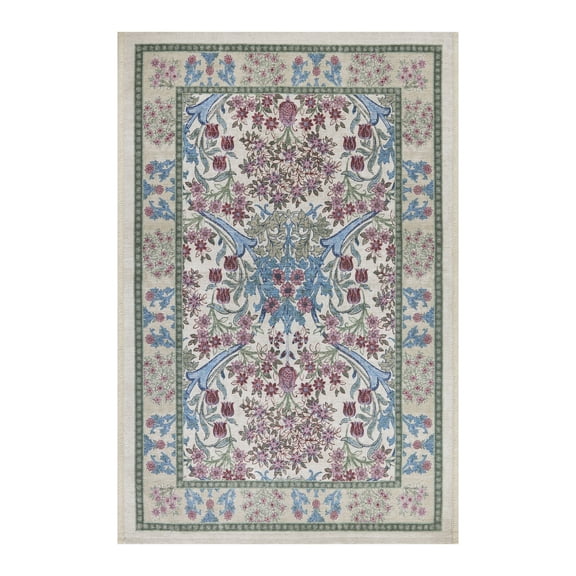 Better Homes & Gardens Beige Hannah Flowing Floral 24" x 36" Accent Rug