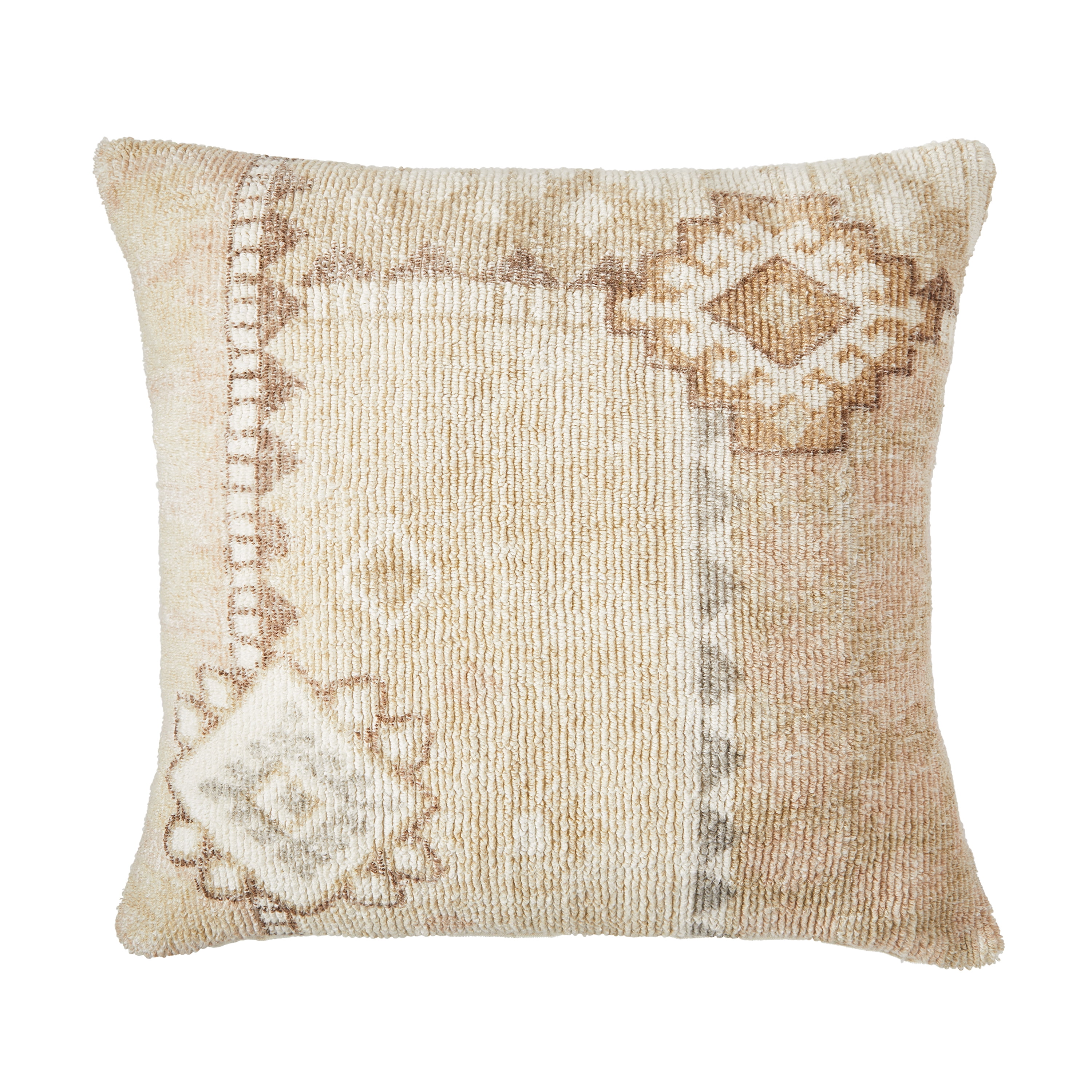 Dave & Jenny Marrs for Better Homes & Gardens Beige Persian Patchwork Decorative Pillow, 22 in x 22 in