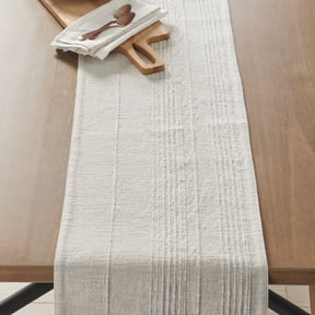 Better Homes & Gardens Beige and Gray Woven Table Runner - 14" x 90" - Soft Silver - 100% Cotton