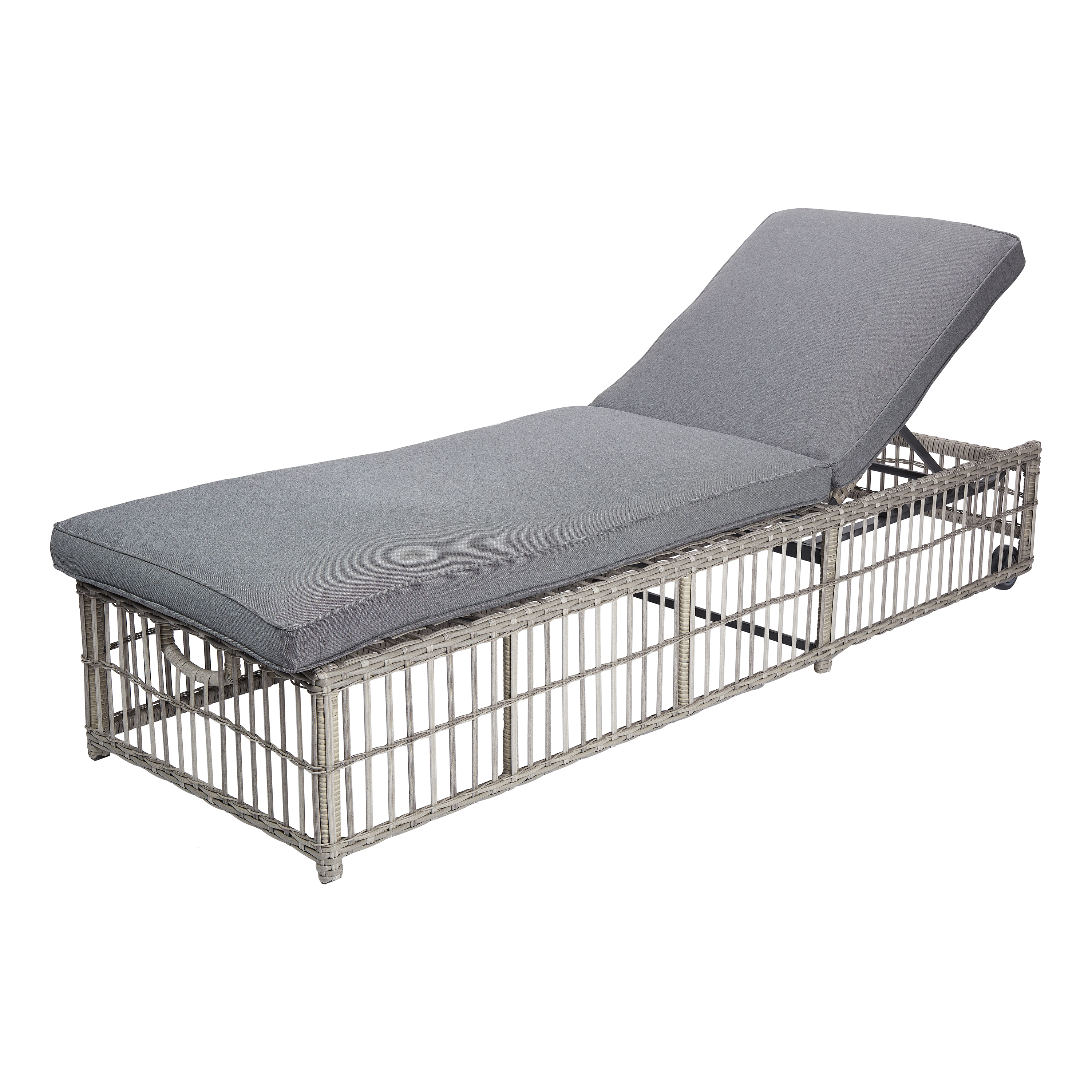 Better Homes & Gardens Belfair Outdoor Wicker Chaise Lounge with Gray Cushions - image 1 of 5