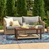 Better Homes & Gardens Bellamy 2 Piece Wicker Outdoor Sofa  Cushions & Coffee Table Set with Patio Cover
