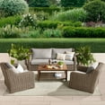 thumbnail image 1 of Better Homes & Gardens Bellamy 4 Piece Outdoor Patio Conversation Set, Gray, 1 of 10