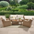 thumbnail interactive-video image 1 of Better Homes & Gardens Bellamy 4 Piece Outdoor Patio Conversation Set, Natural, 1 of 10