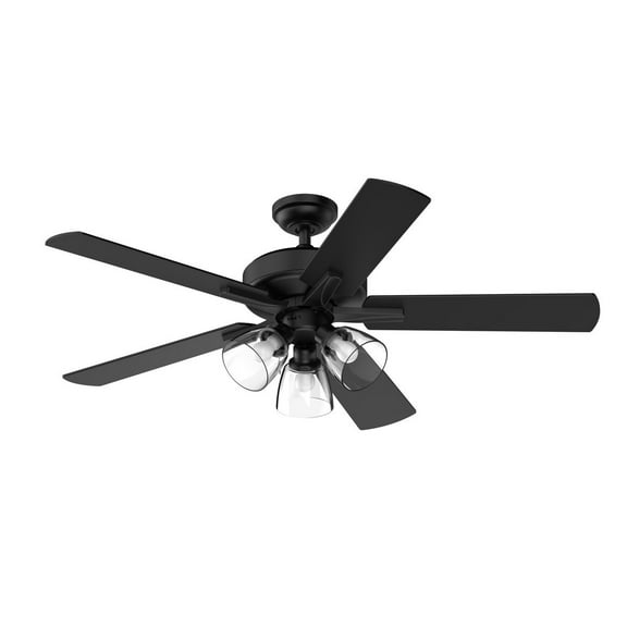 Better Homes & Gardens Bennett Collection 52'' Black Ceiling Fan with LED  Light Kit 5 Reversible Blades