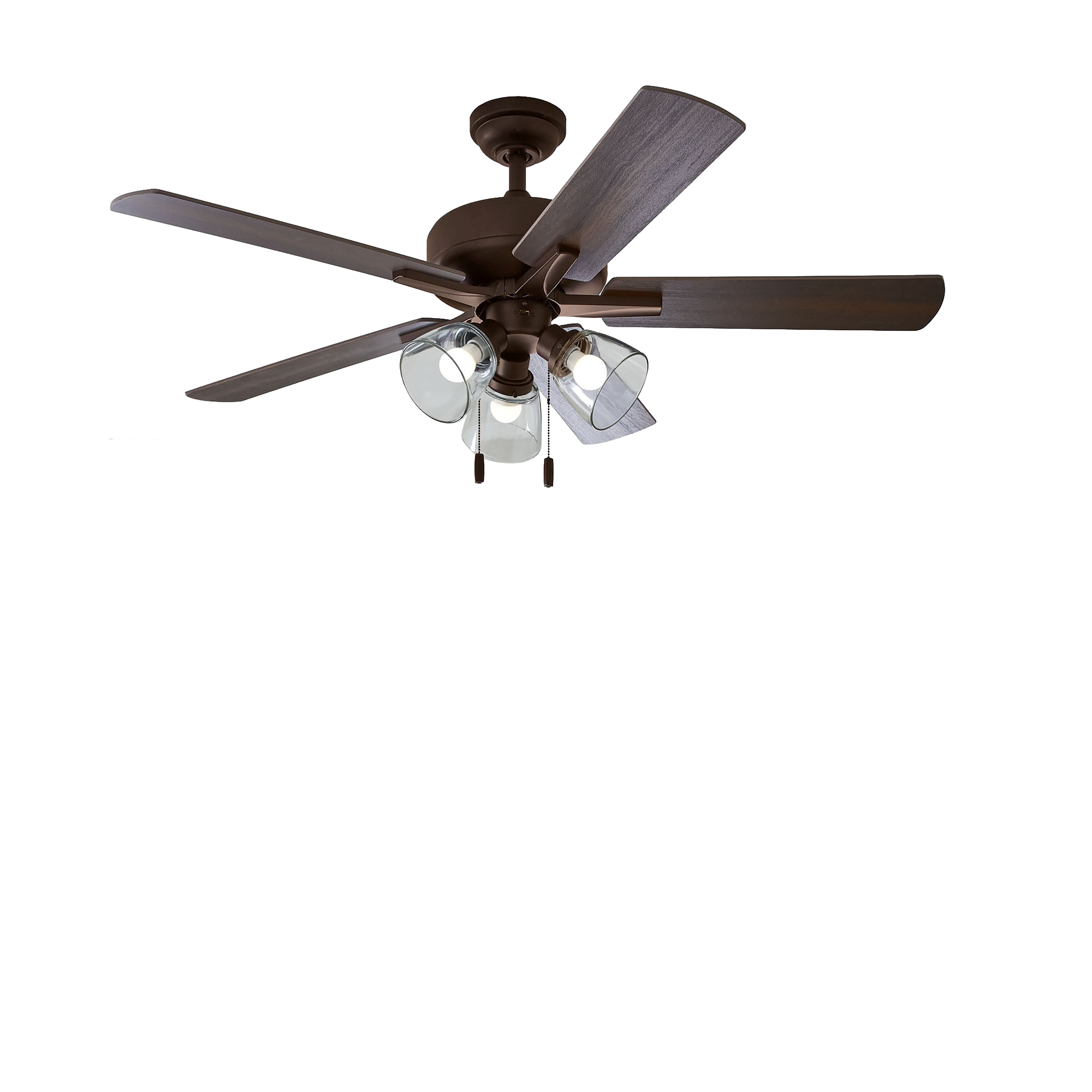 Better Homes & Gardens 52" Bronze Ceiling Fan, 5 Blade, 3 Light