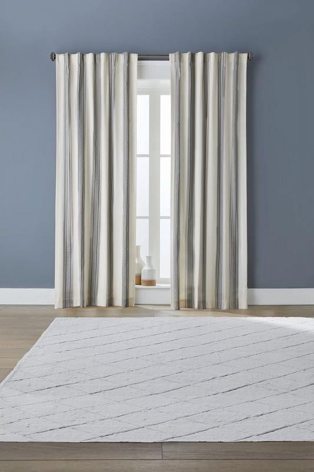 Better Homes & Gardens, Black Farmhouse Stripe Light Filtering Curtain Panel, 50x95, 1 Pack