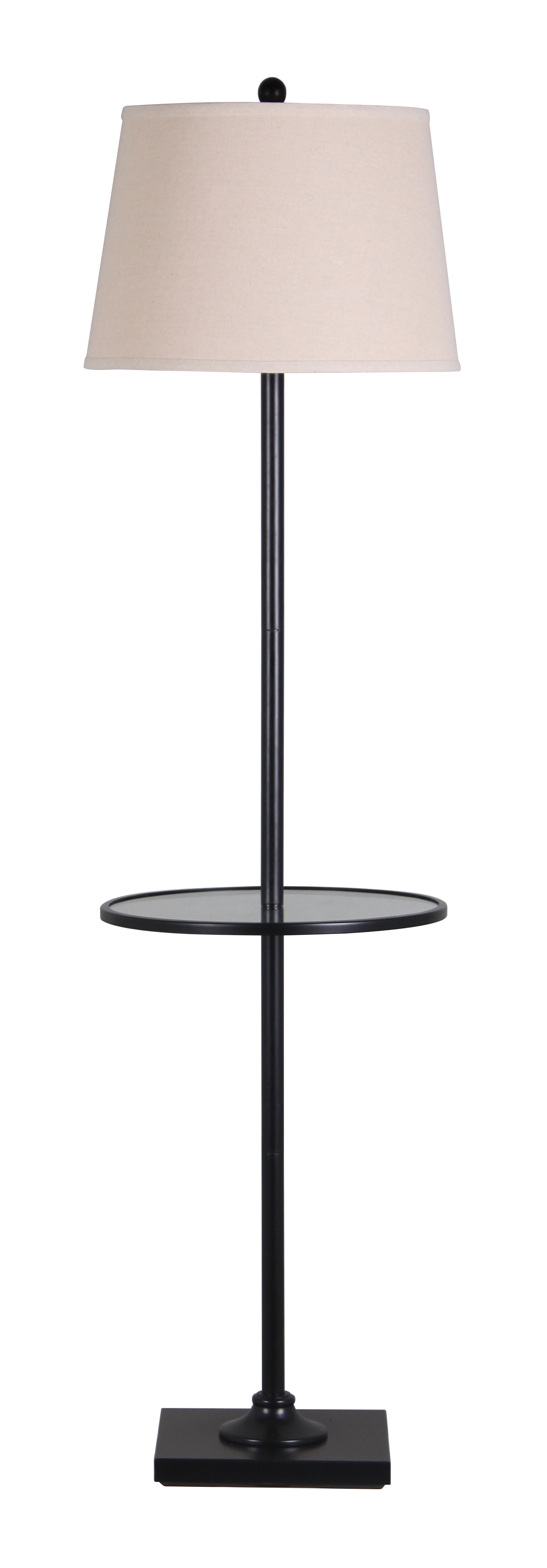 Better Homes & Gardens Black Floor Lamp with Glass Table and Oatmeal ...