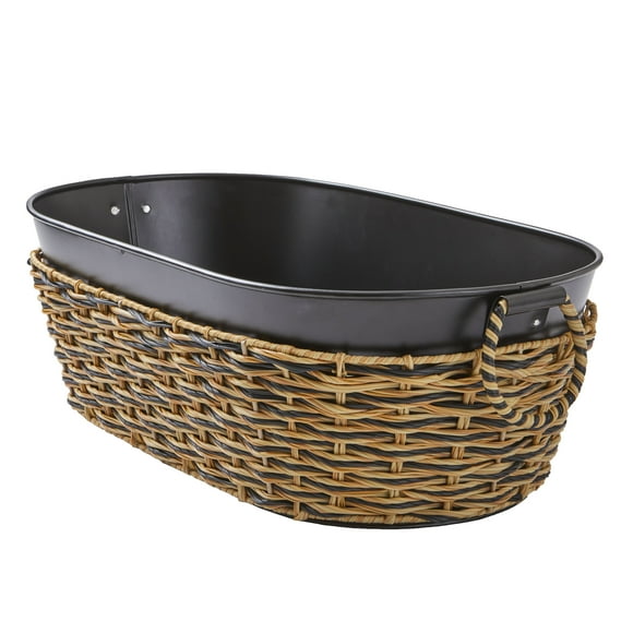 Better Homes & Gardens Black Galvanized Oval Tub