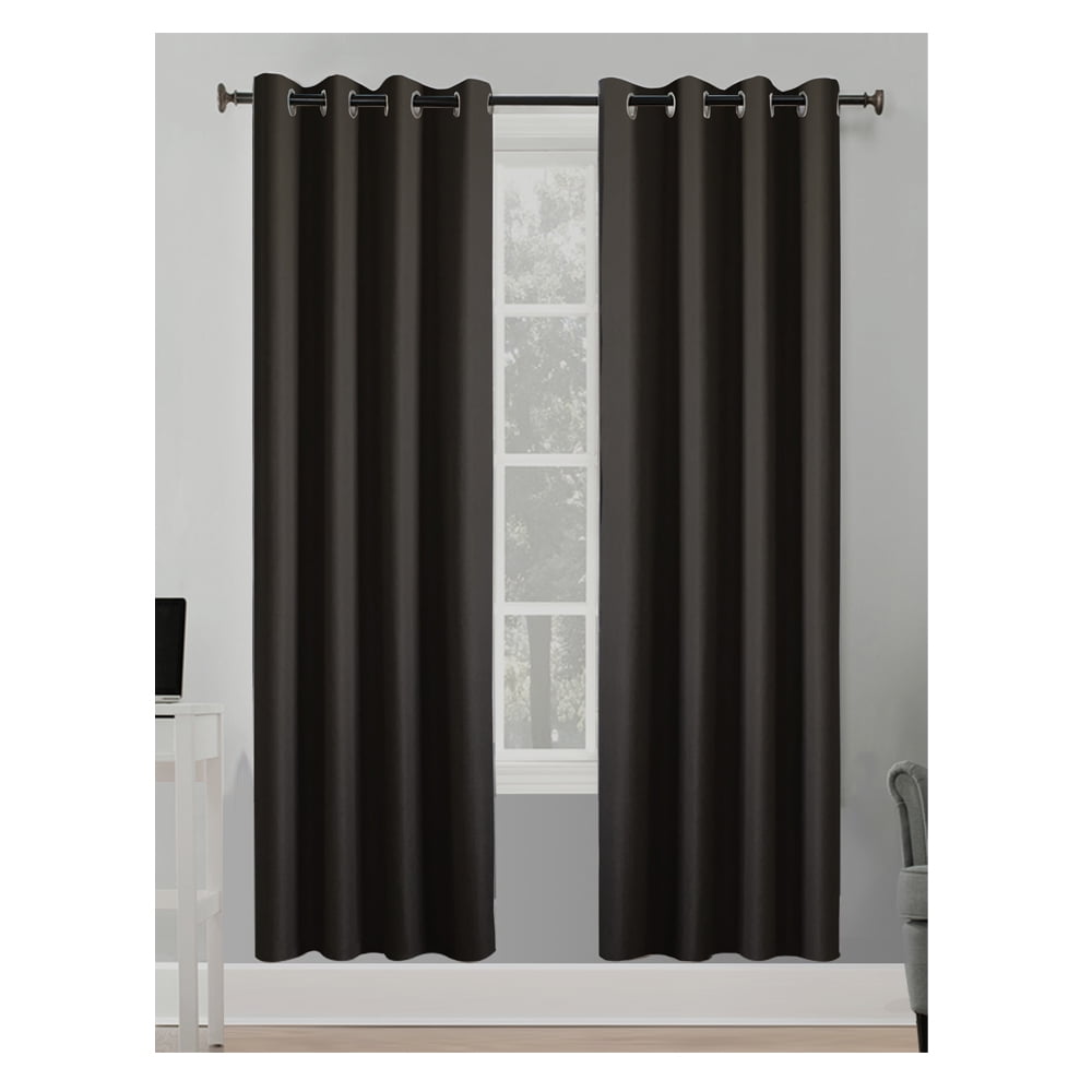 Better Homes & Gardens Solid Herringbone Blackout Curtain Panel, 1 Panel, Black, 50 in W x 95 in L