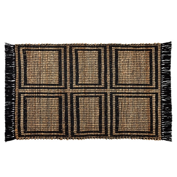 Better Homes & Gardens Black & Natural Interlocking Jute 24" x 36" Accent Rug