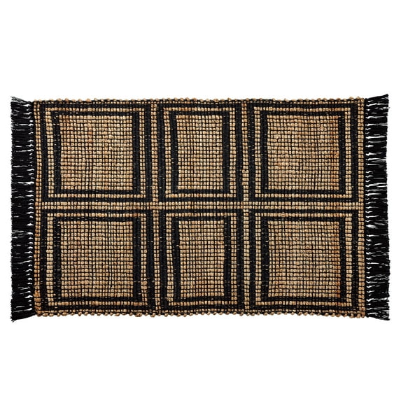 Better Homes & Gardens Black & Natural Interlocking Jute 24" x 36" Accent Rug