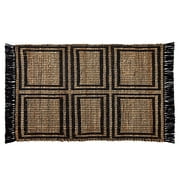 Better Homes & Gardens Interlocking Jute Accent Rug, Black & Natural, 30 in x 46 in