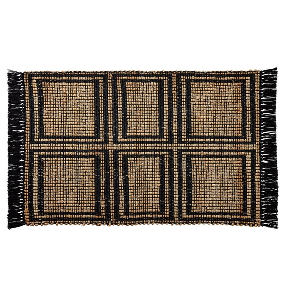 Better Homes & Gardens Black & Natural Interlocking Jute 30" x 46" Accent Rug