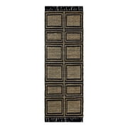 Better Homes & Gardens Interlocking Jute Runner Rug, Black & Natural, 30 in x 84 in