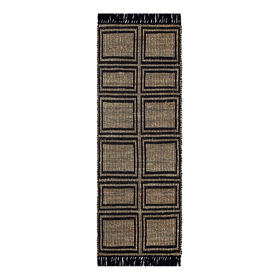 Better Homes & Gardens Black & Natural Interlocking Jute 30" x 84" Runner Rug