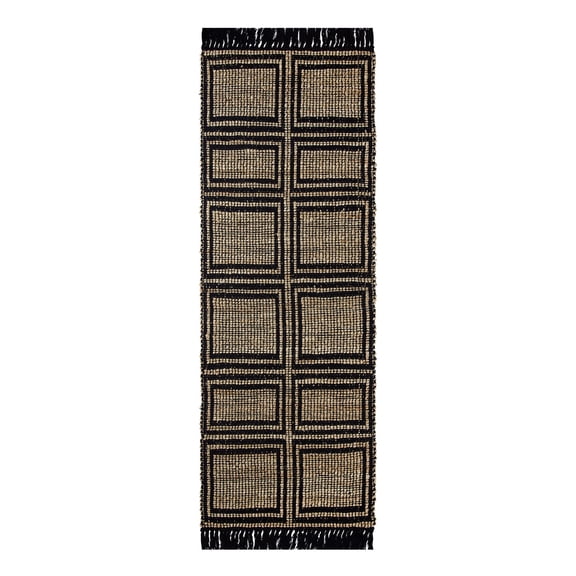 Better Homes & Gardens Black & Natural Interlocking Jute 30" x 84" Runner Rug