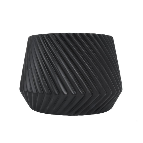 Better Homes & Gardens Black Ridge Ceramic Planter, 8 in, Indoor/Outdoor Decorative Pot