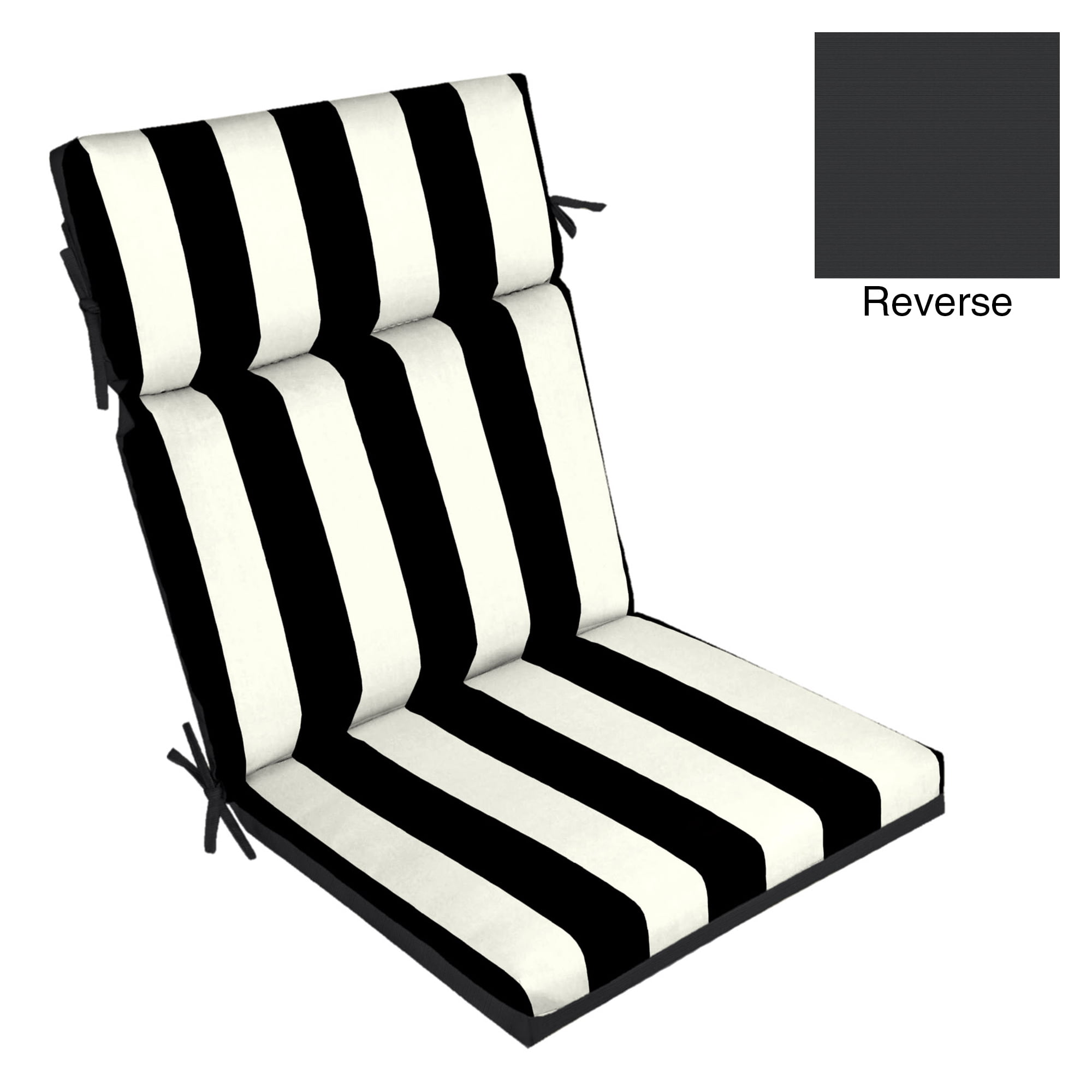Better Homes & Gardens Black & White Stripe 44 x 21 in. Outdoor Chair  Cushion 