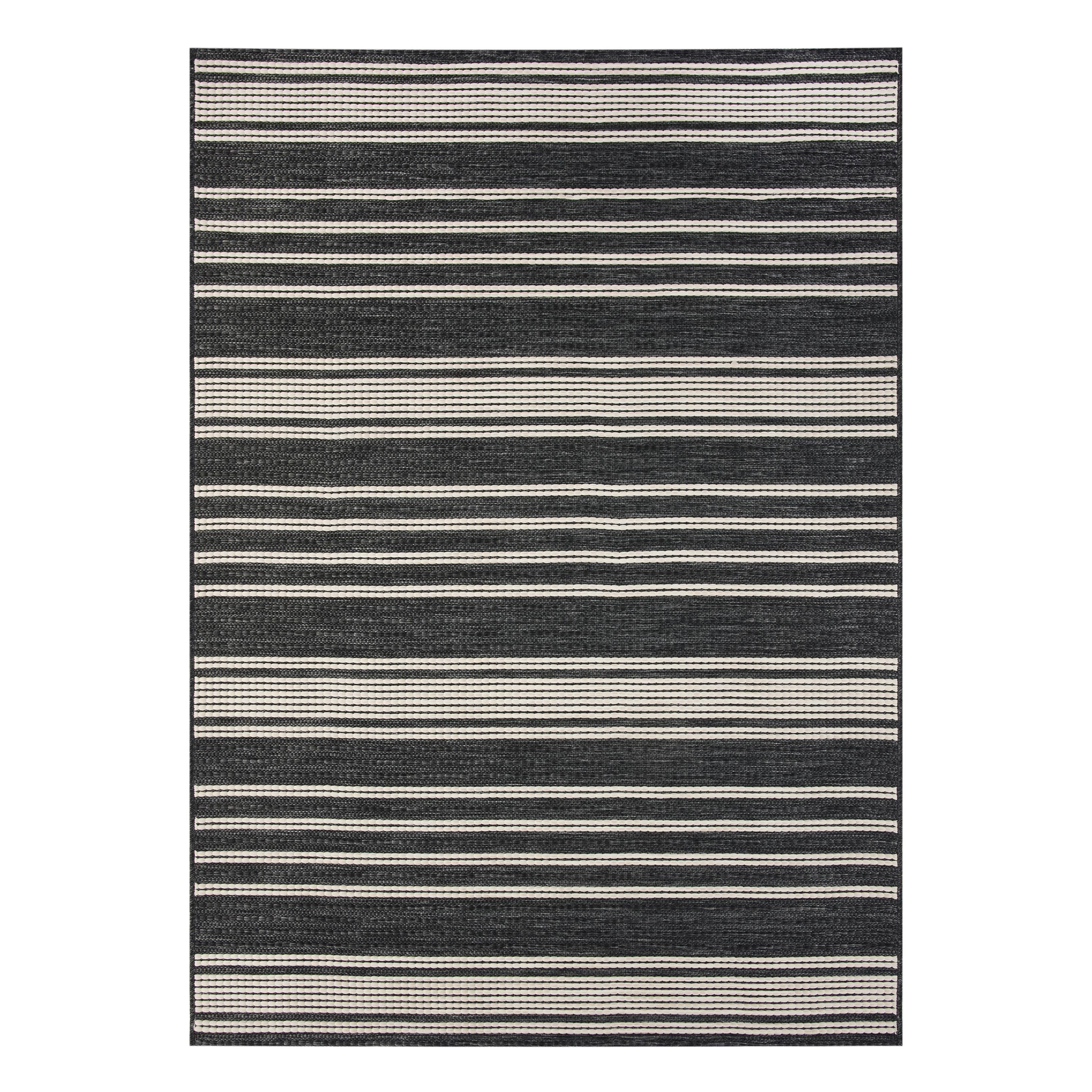 Better Homes & Gardens Black & White Stripe 7' x 10' Outdoor Rug ...