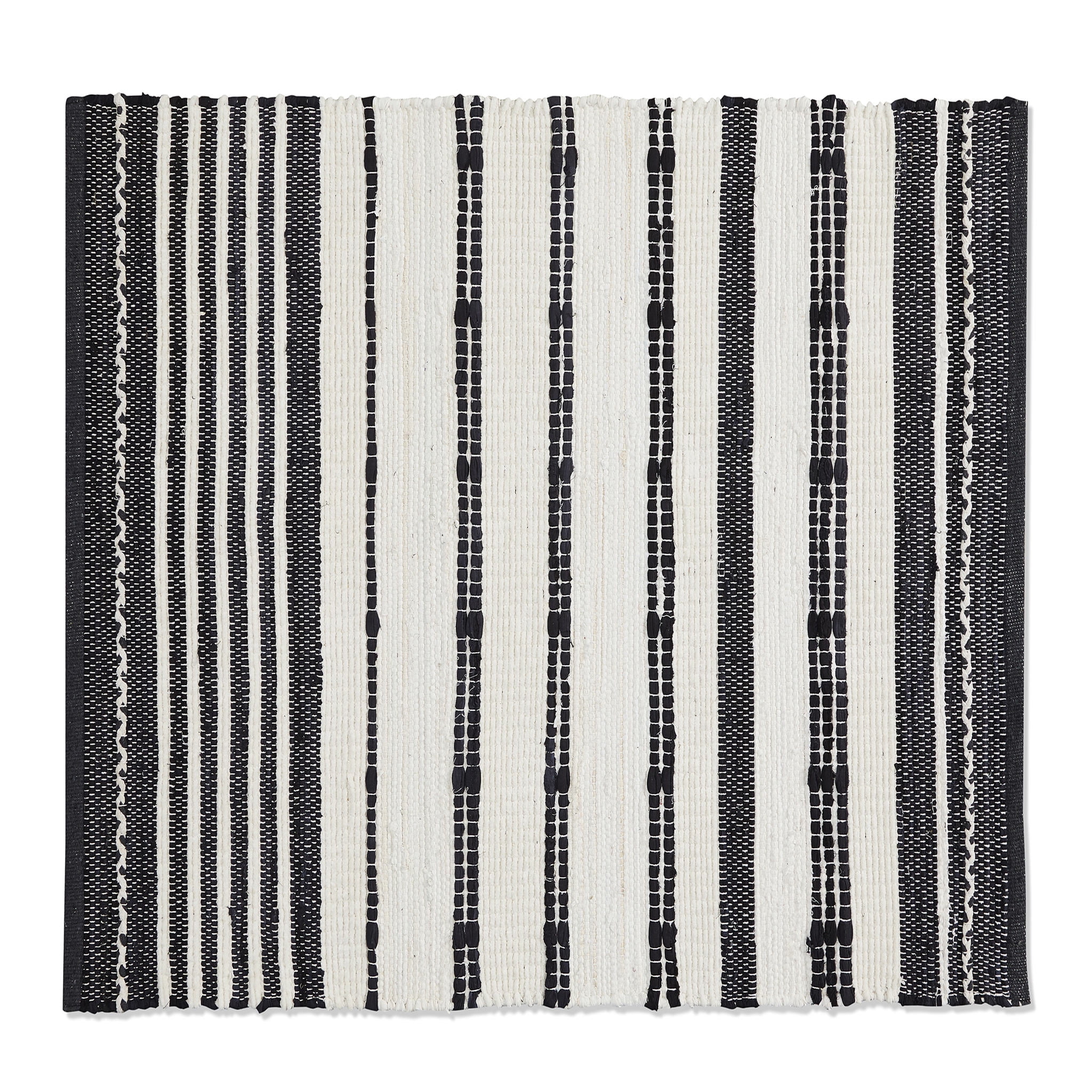 Better Homes & Gardens Black & White Striped Accent Rug, 30" x 46