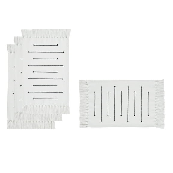 Better Homes & Gardens Black & White Woven 14" x 20" Placemats, 4 Pack
