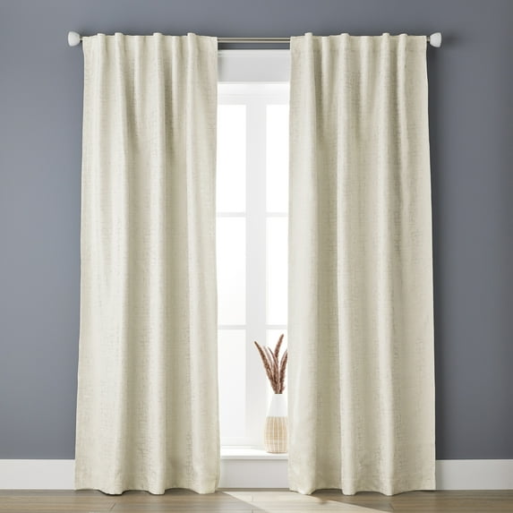 Better Homes & Gardens Abstract Textured Blackout Curtain Panel, 1 Panel, Taupe Splash, 50" x 63"