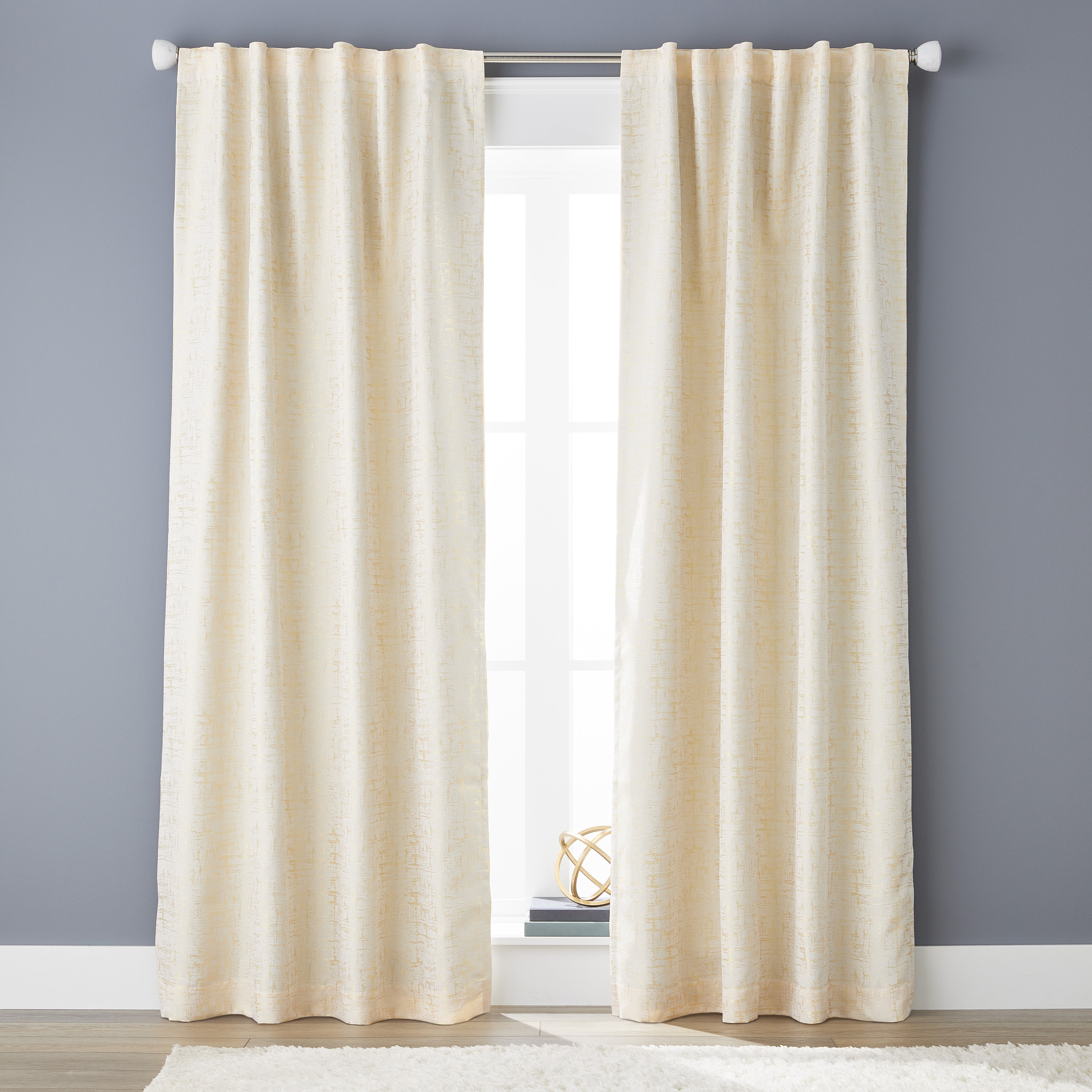 Better Homes & Gardens Abstract Textured Blackout Curtain Panel, 1 Panel, Gold, 50" x 84"