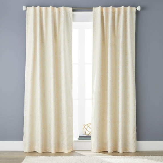 Better Homes & Gardens Abstract Textured Blackout Curtain Panel, 1 Panel,Gold, 50" x 95"