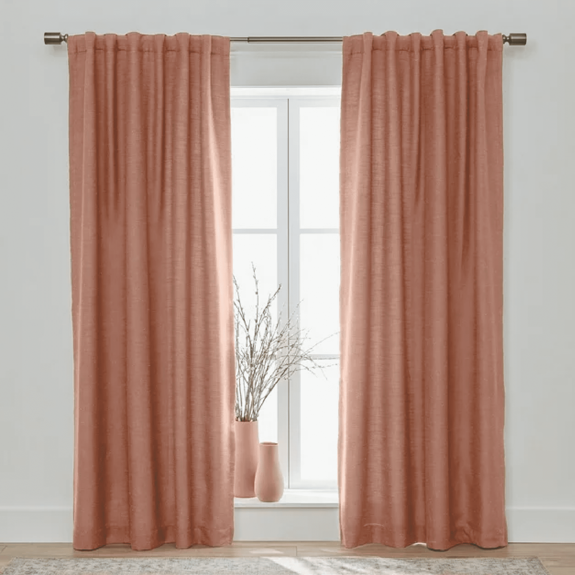 Better Homes & Gardens Linen Blend Curtain, Single Panel, Old Rose, 50" W x 84" L