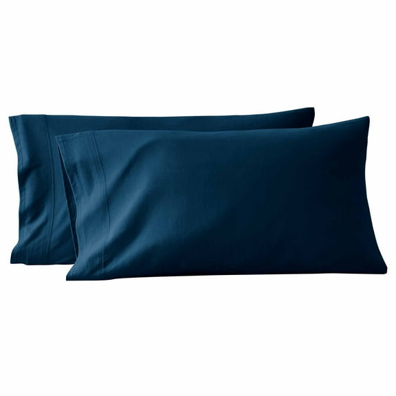 Better Homes & Gardens Blue Cove Adult Jersey Pillow Cases, King 20"W x 40"L (2 Count)