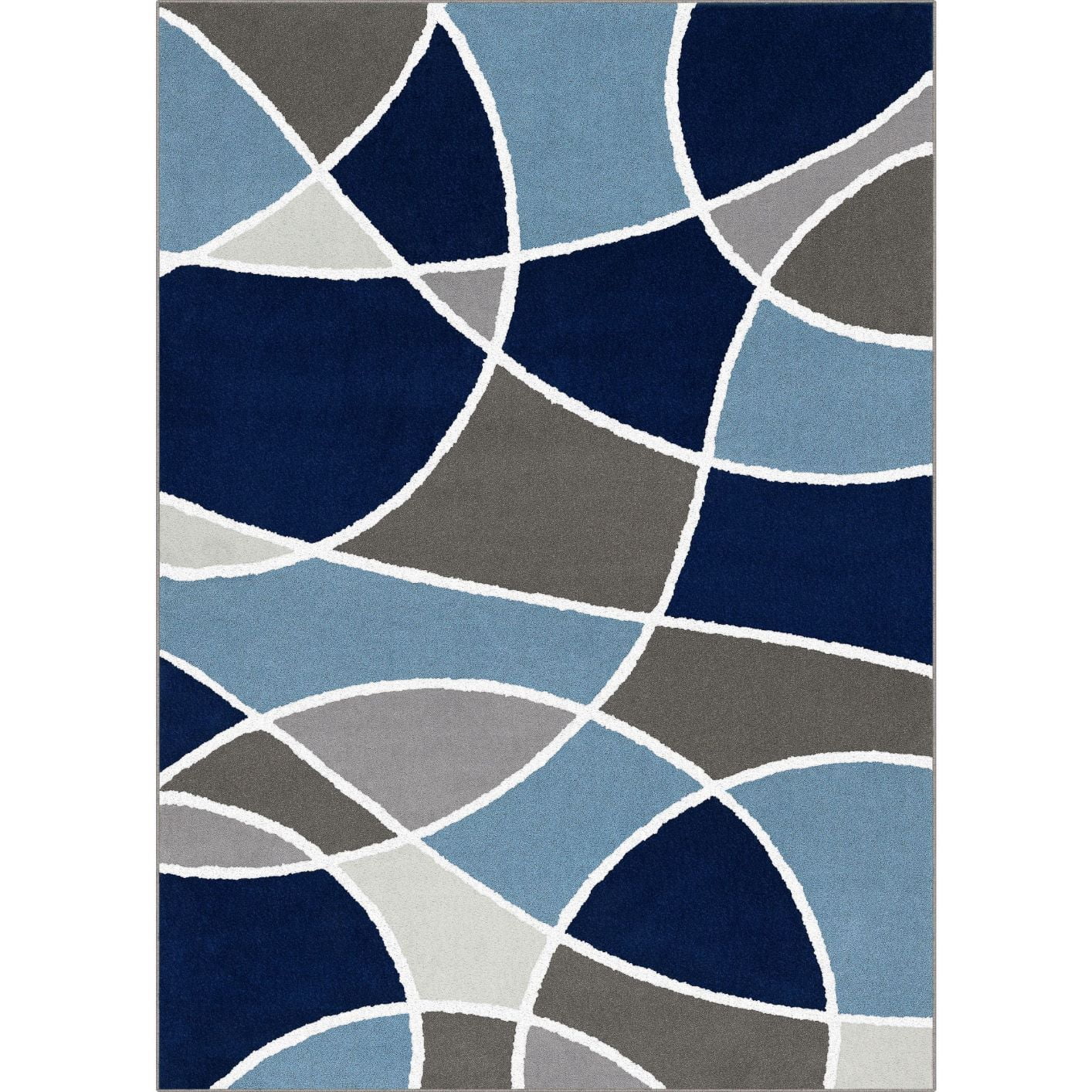 Better Homes & Gardens Blue Geometric Circles Area Rug, 5' x 7