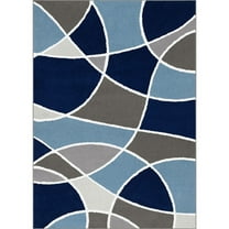 Better Homes & Gardens Blue Geometric Circles Area Rug, 5' x 7'