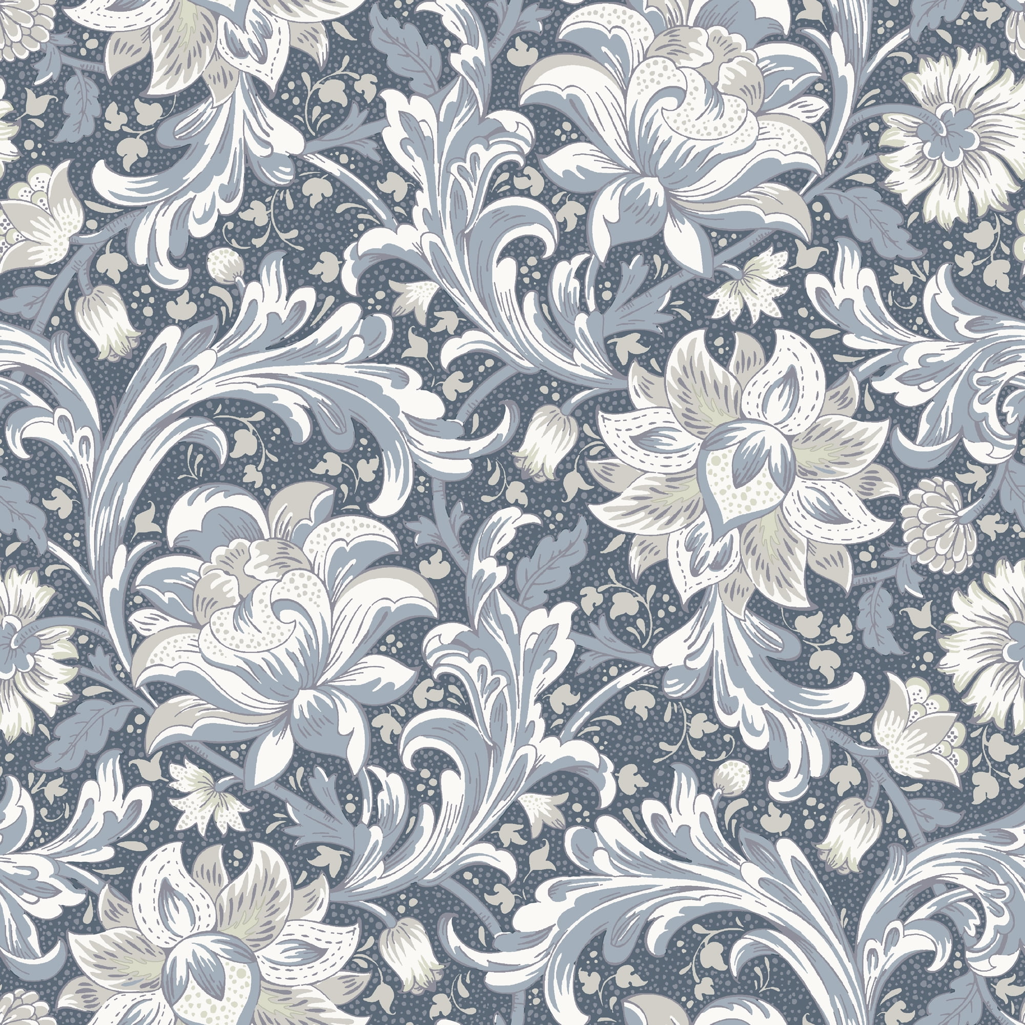 Better Homes & Gardens Blue Isolda Jacobean Peel and Stick Wallpaper, 20.5" x 18'