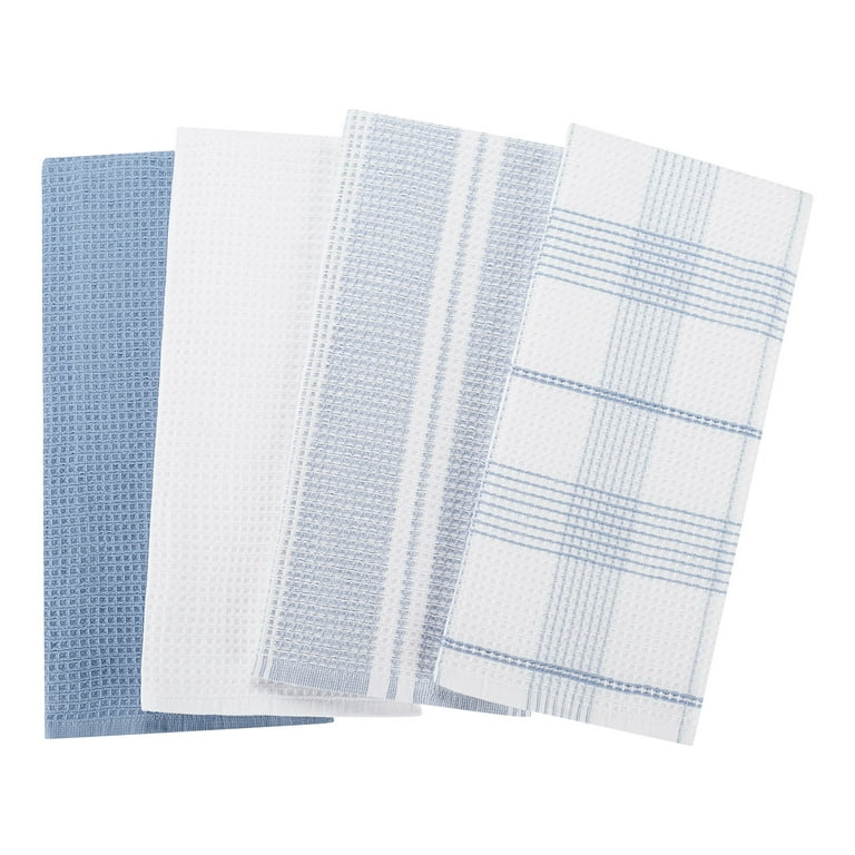 Set of 2 Linen Dish, Tea, Kitchen Towels Blue White Check. Linen