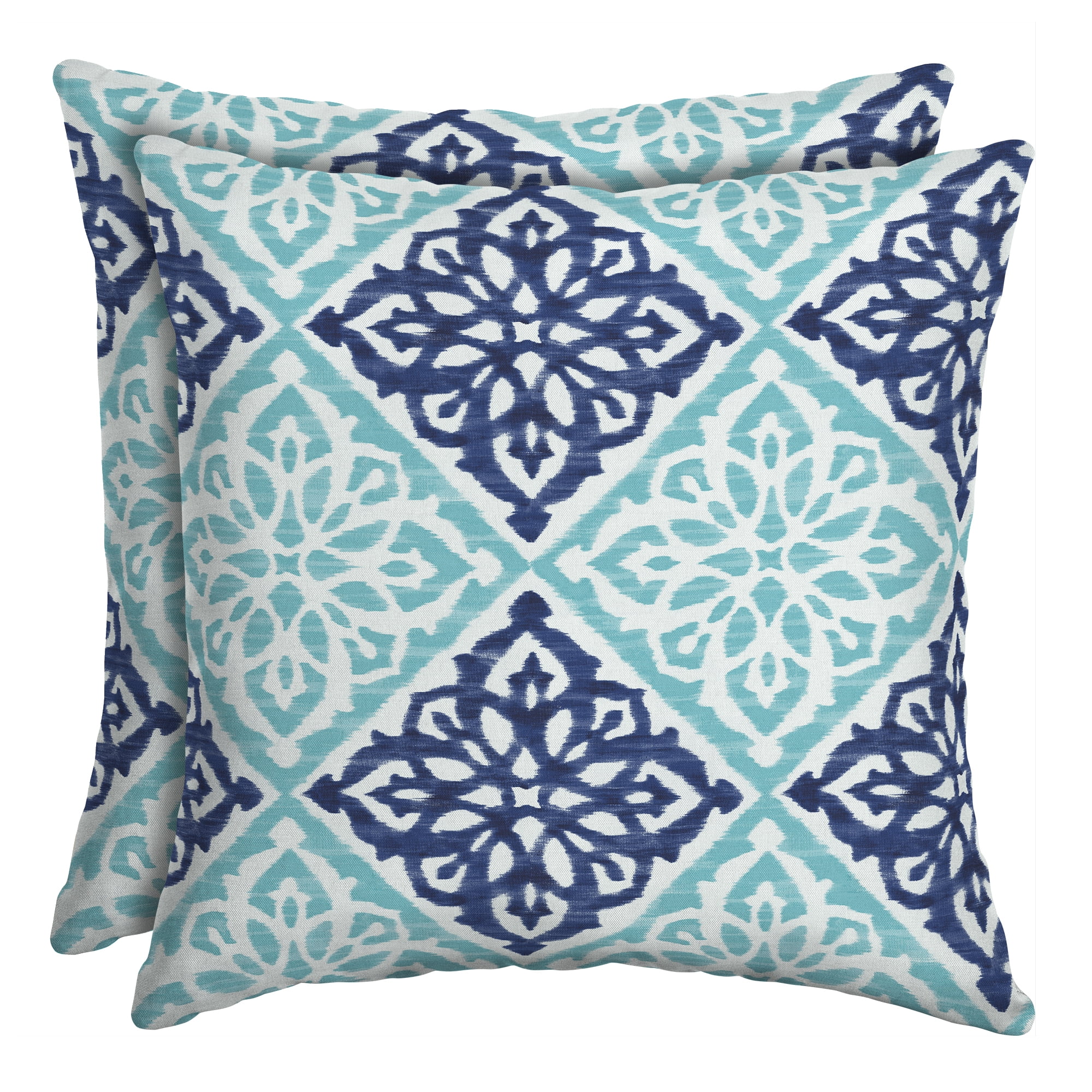 Better Homes & Gardens Blue Pointelized Ogee Stripe 16 in. Square Outdoor Toss Pillow - Set of 2 Better Homes & Gardens Blue Pointelized Ogee Stripe 16 in. Square Outdoor Toss Pillow - Set of 2