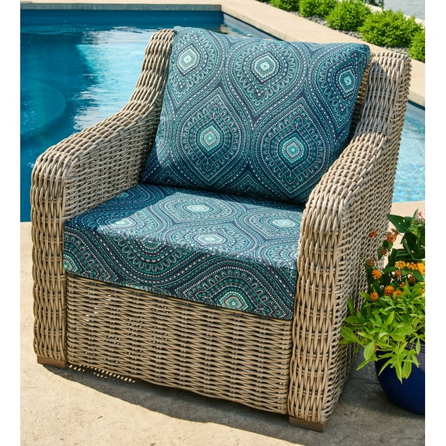 Better Homes & Gardens Blue Medallion Outdoor 24" x 24" 2 Piece Deep