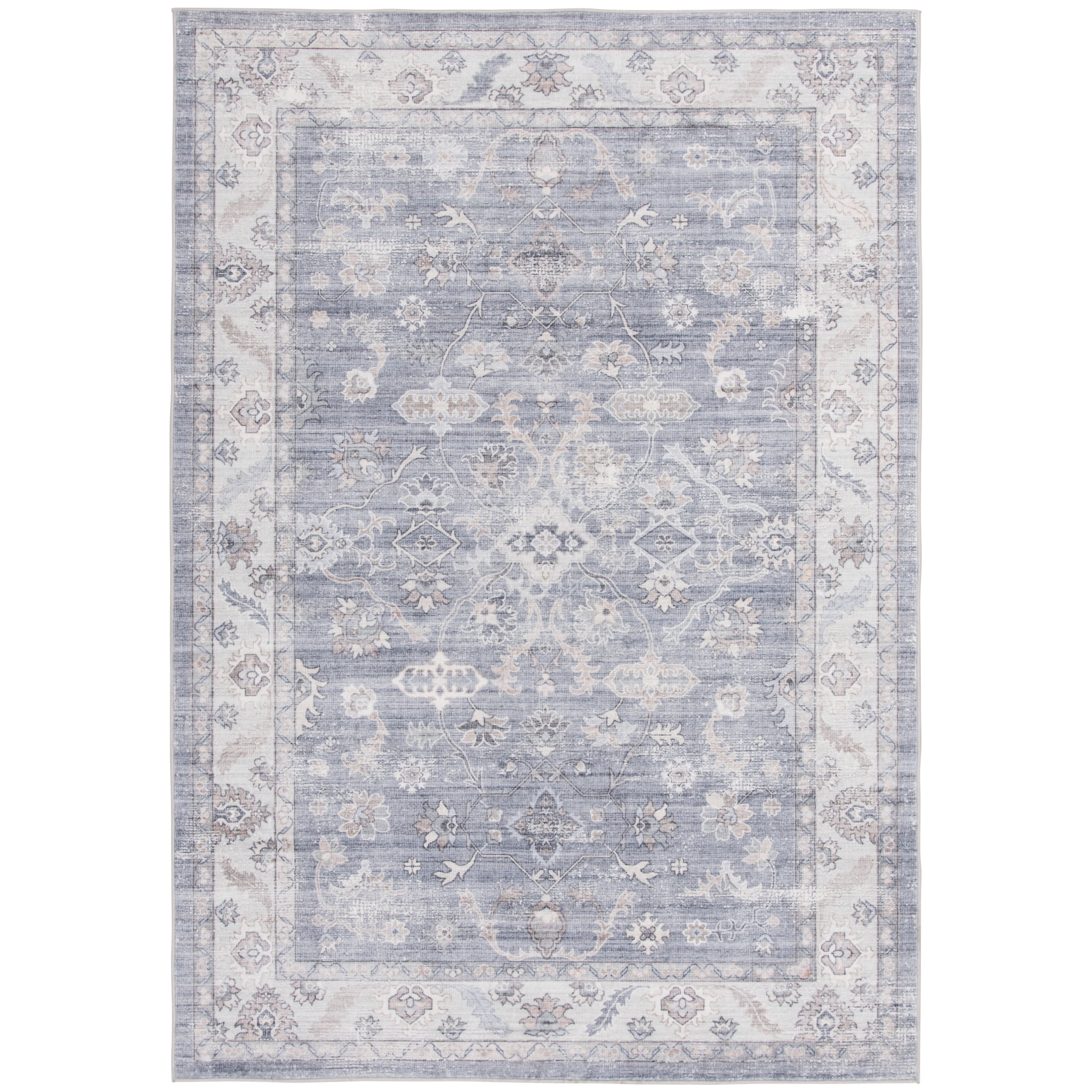 Better Homes & Gardens Blue Persian Machine Washable Faux Fur Indoor Area Rug, 5'x7'