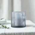 thumbnail image 1 of Better Homes & Gardens Blue Ribbed Glass Hurricane Candle Holder, Medium, 5 in, 1 of 6